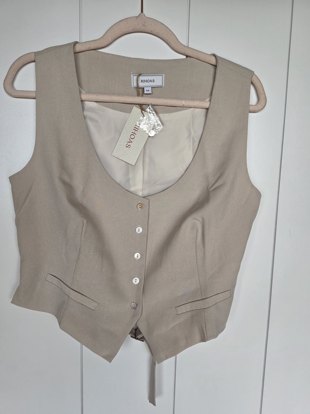 Nwt RIHOAS Cream Button-Up Vest
